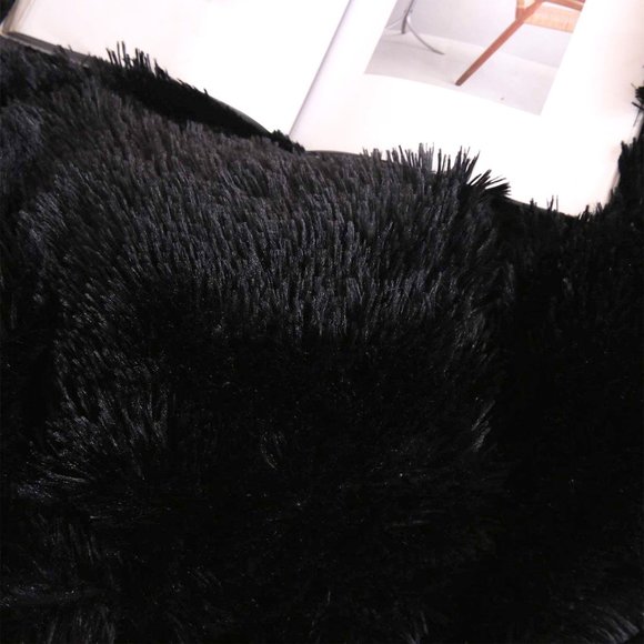 👑 Black Queen Faux Fur Comfy Plush Shaggy Duvet Cover Set Luxury Soft Velvet - Picture 3 of 6
